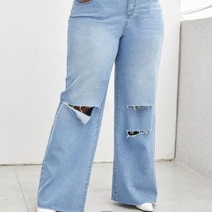 boot cut ripped jeans